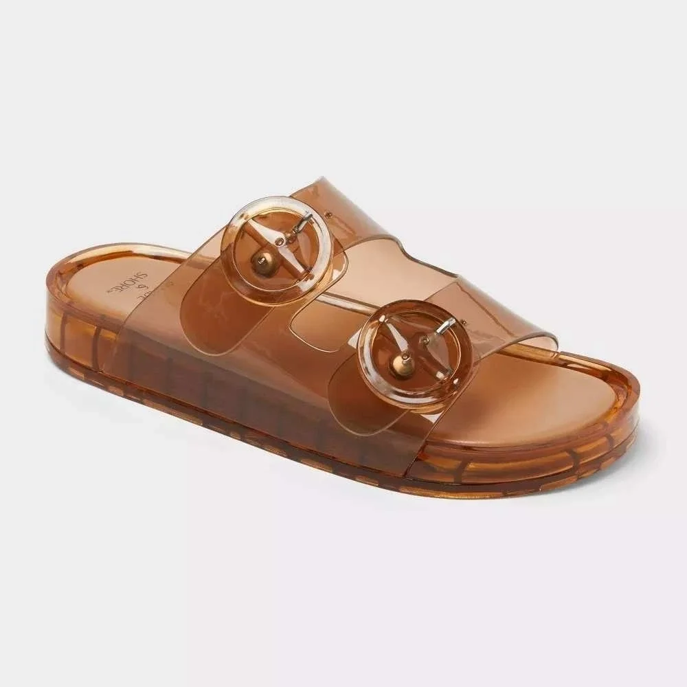 Women's Jelly Sandals by Shade & Shore Gemma Jelly Tan Size 8 New With Tags